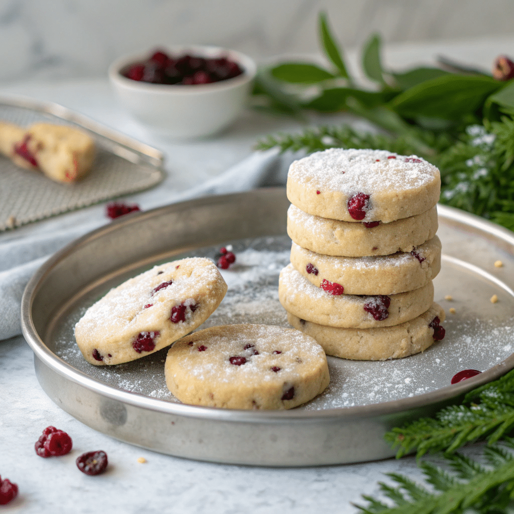 Cranberry Shortbread Cookies Recipe - Recipe Image