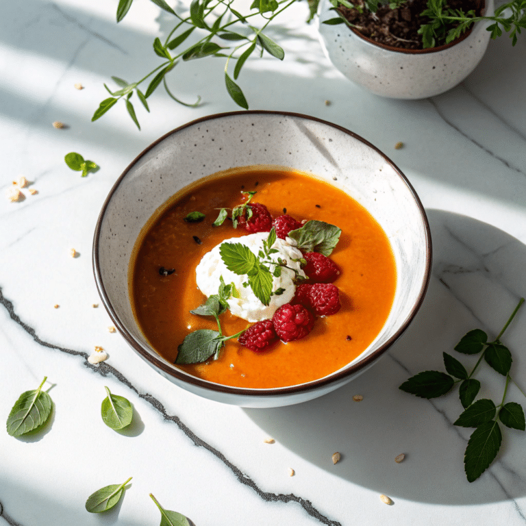 Roasted Butternut Squash Soup with Cream Cheese and Cranberries Recipe