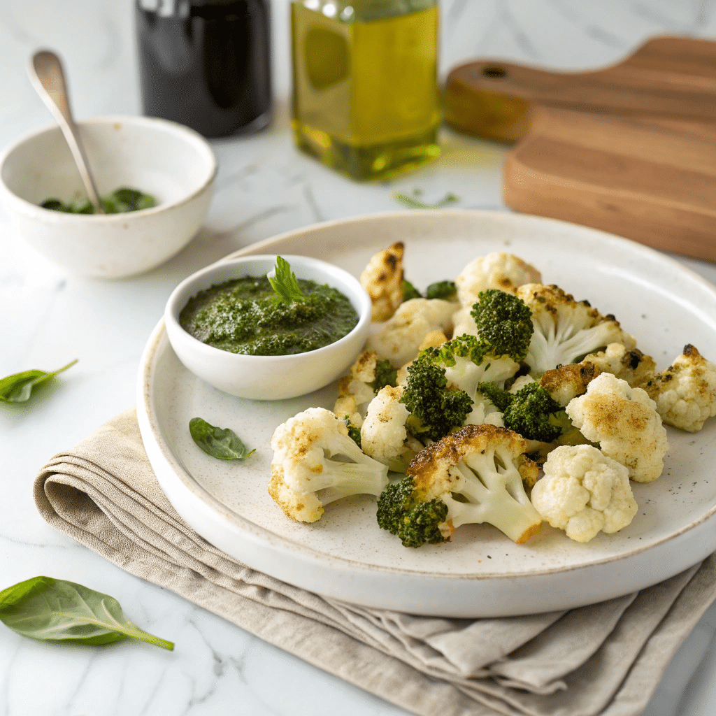 Parmesan Pesto Roasted Cauliflower Recipe - Recipe Image