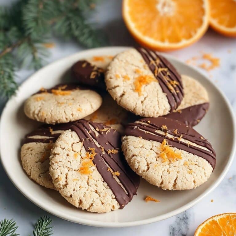 Chocolate Dipped Orange Shortbread Cookies Recipe