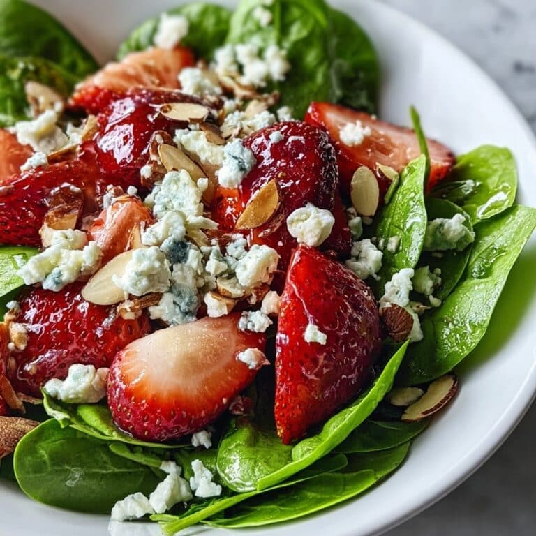 Fresh Strawberry Spinach Salad with Feta and Toasted Almonds Recipe