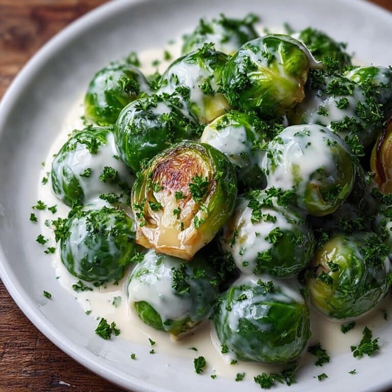 Brussels Sprouts with Cream Cheese Mustard Sauce Recipe