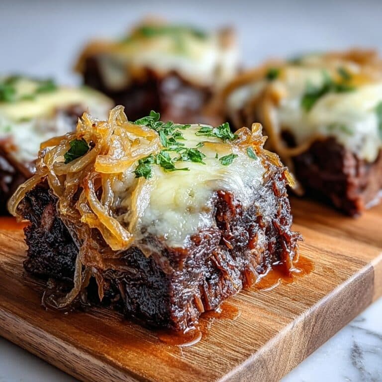 Savory Crock Pot French Onion Roast with Melted Cheese Recipe