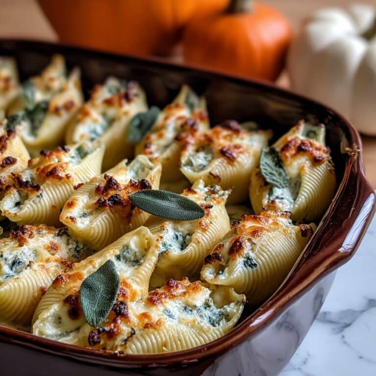 Pumpkin Gouda Stuffed Shells with Sage Alfredo Sauce Recipe