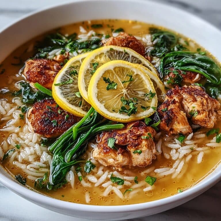 Lemon Chicken Orzo Soup with Spinach Recipe