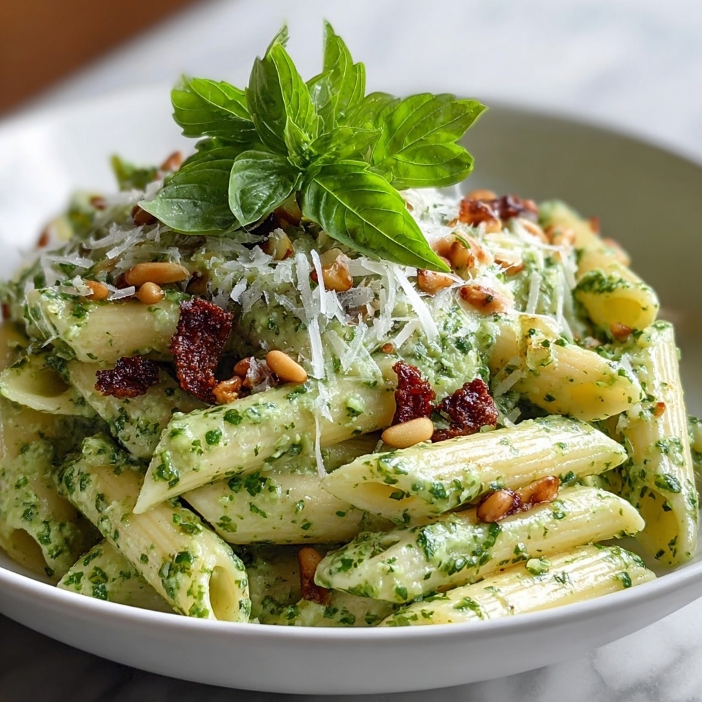 Cream Cheese Pesto Pasta Recipe - Recipe Image