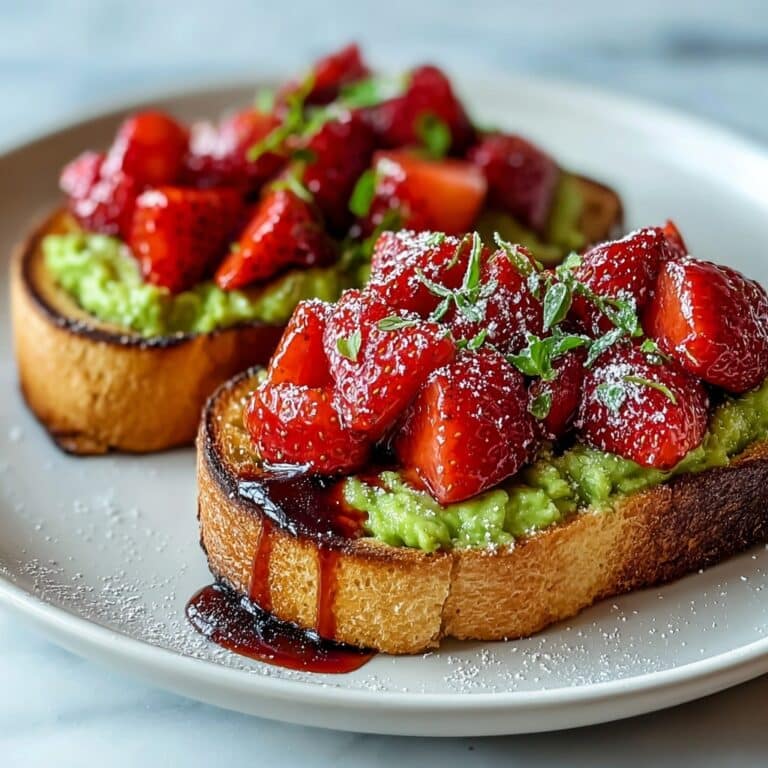 Galentine’s Avocado Toast with Strawberries and Balsamic Glaze Recipe