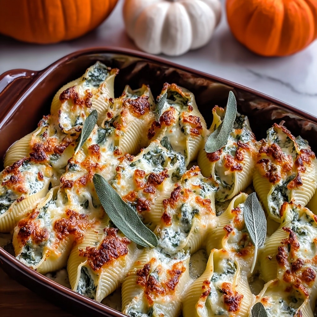 Pumpkin Gouda Stuffed Shells with Sage Alfredo Sauce Recipe - Recipe Image