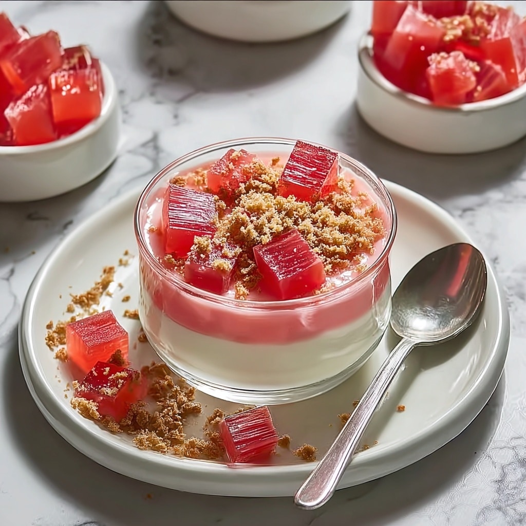 Rhubarb Panna Cotta: A Perfect Harmony of Tangy and Creamy Recipe - Recipe Image