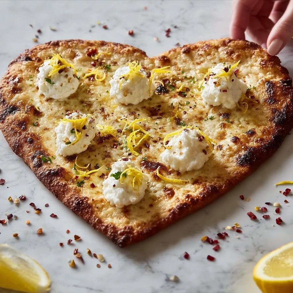 Garlic Bread Crust White Pizza with Lemon and Arugula Recipe - Recipe Image