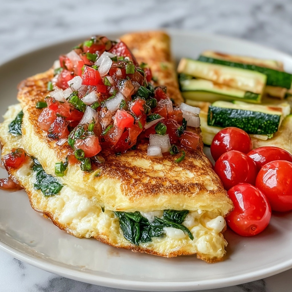 Light Veggie Egg White Omelette with Fresh Tomato Salsa Recipe - Recipe Image
