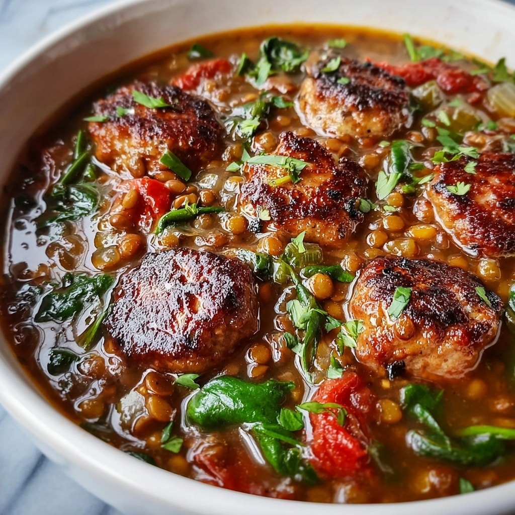 Spicy Sausage Lentil Kale Soup Recipe - Recipe Image