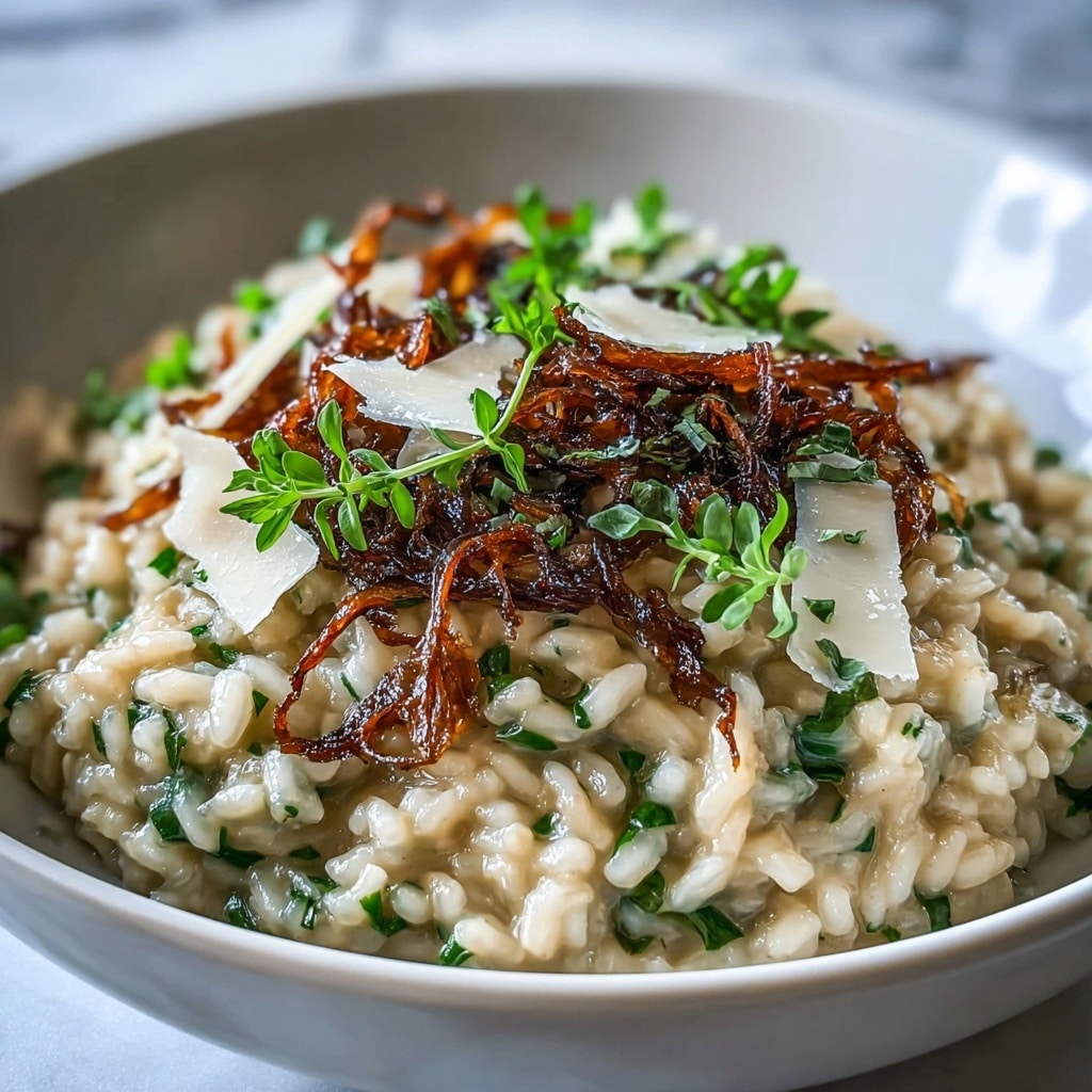 Truffle Risotto with Pea Shoots Recipe - Recipe Image