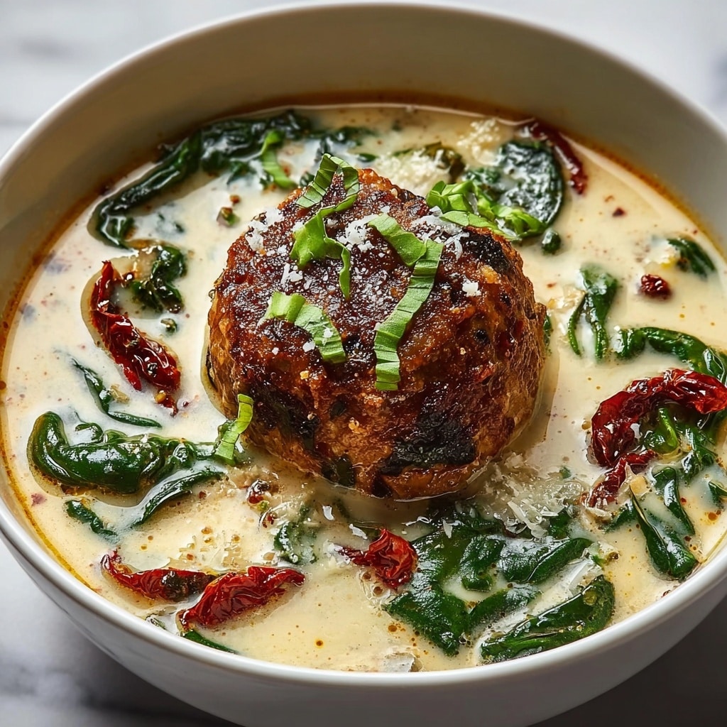 Creamy Tuscan Turkey Meatball Soup Recipe - Recipe Image