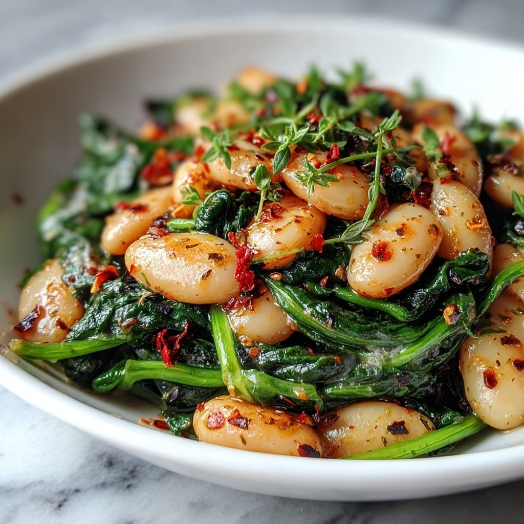 Vegan Lemon Garlic Beans Skillet Recipe - Recipe Image