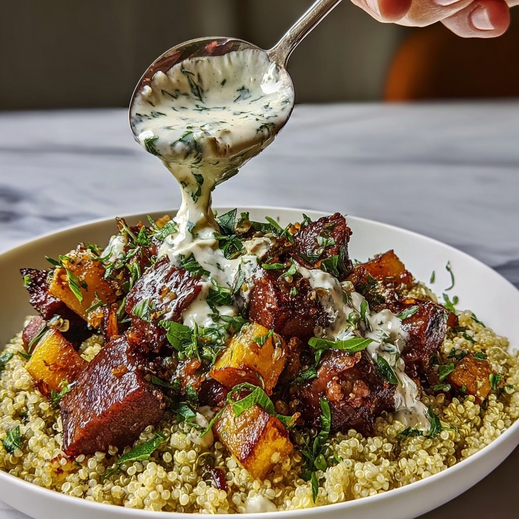 Butternut Squash Garlic Herb Steak Bowl Recipe - Recipe Image
