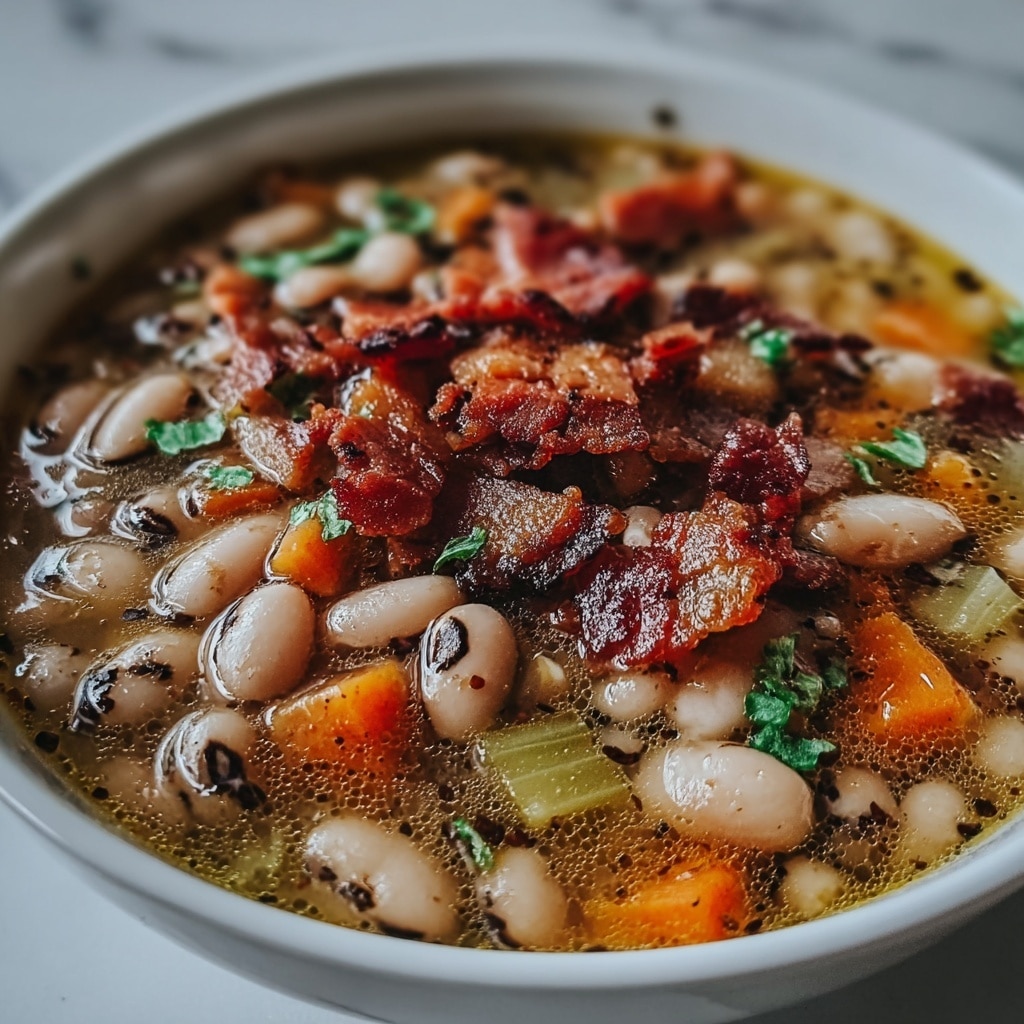 Black-Eyed Peas and Bacon Soup Recipe - Recipe Image