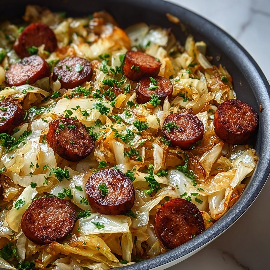 Smothered Cabbage with Sausage Skillet Recipe - Recipe Image