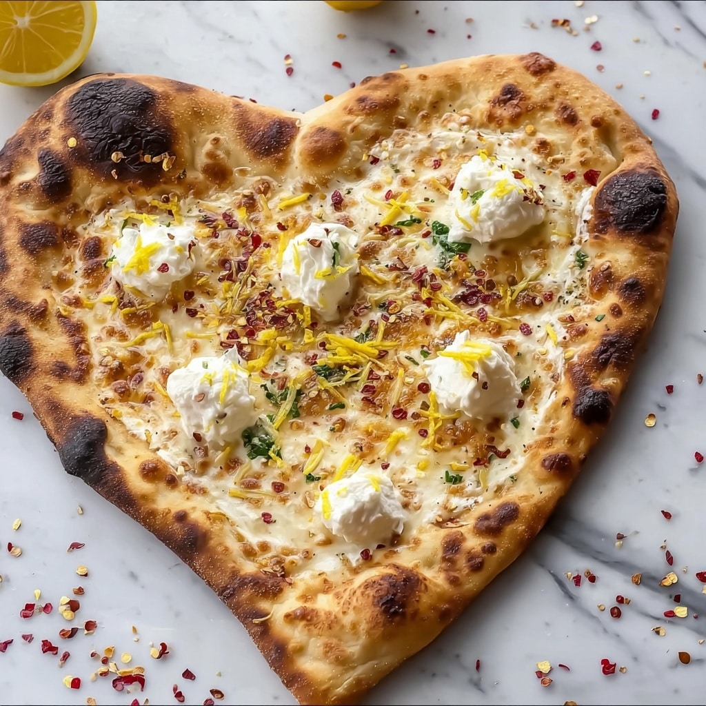 Garlic Bread Crust White Pizza with Lemon and Arugula Recipe - Recipe Image