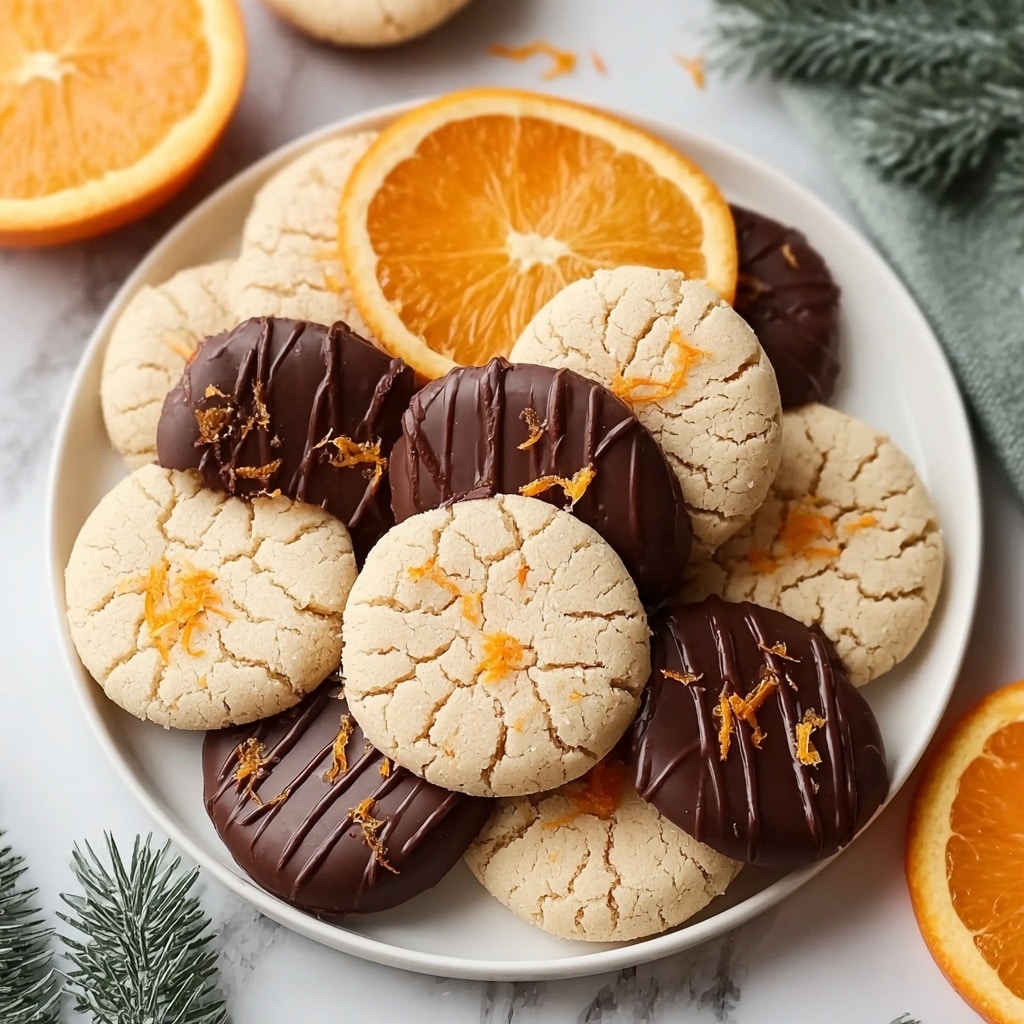 Chocolate Dipped Orange Shortbread Cookies Recipe - Recipe Image