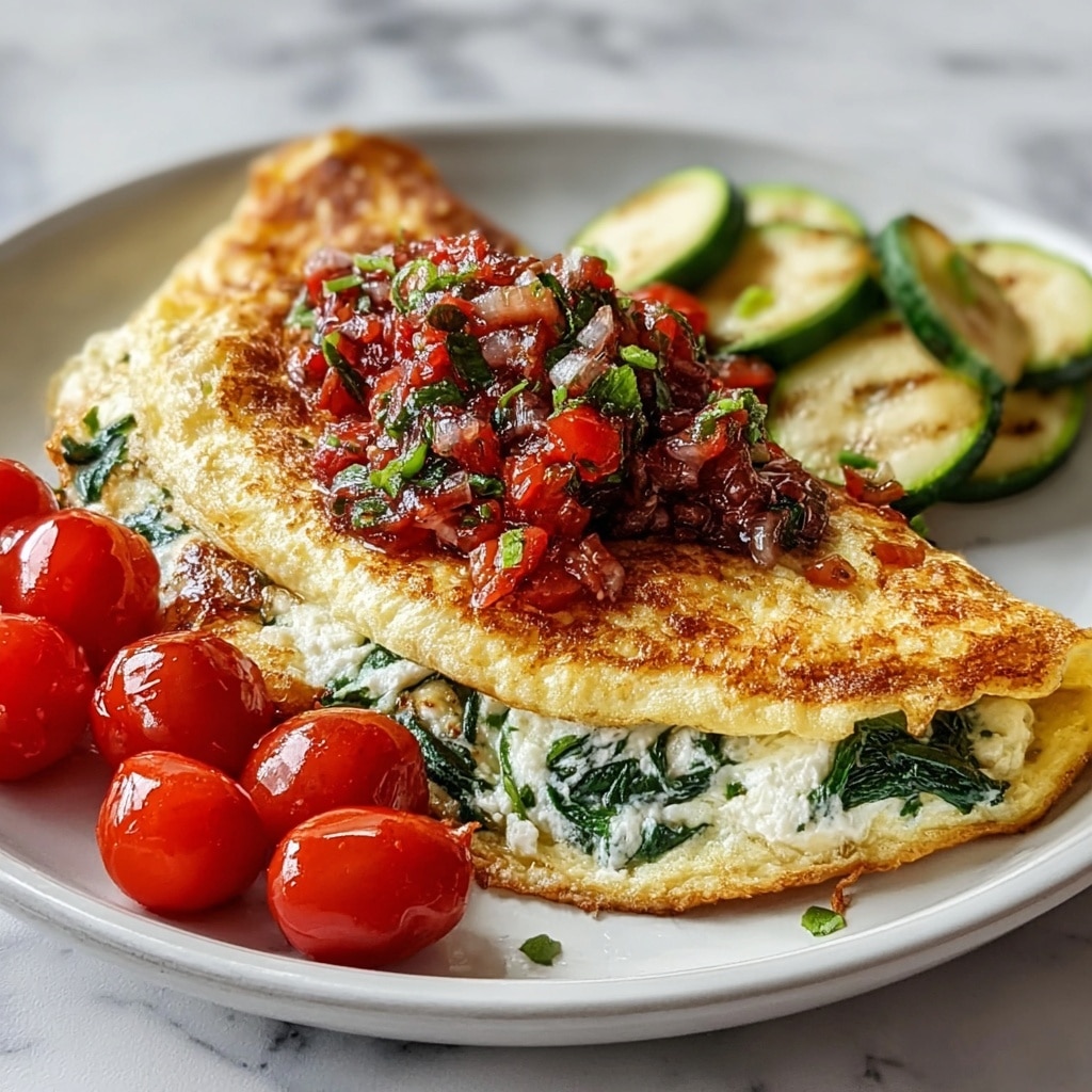 Light Veggie Egg White Omelette with Fresh Tomato Salsa Recipe - Recipe Image