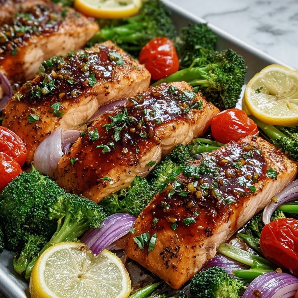 Dijon Salmon with Roasted Vegetables Recipe - Recipe Image