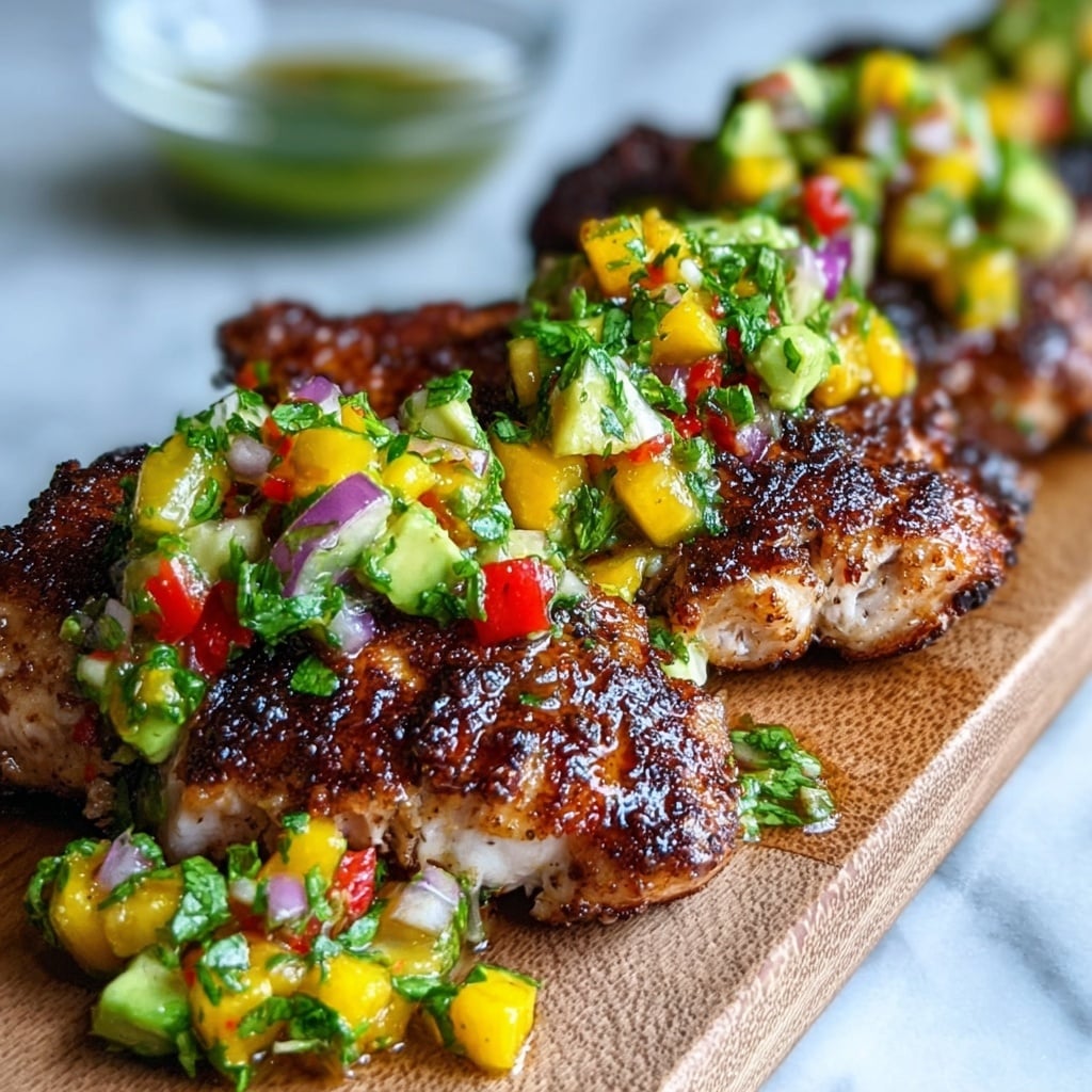 Grilled Chicken with Mango Avocado Salsa Recipe - Recipe Image