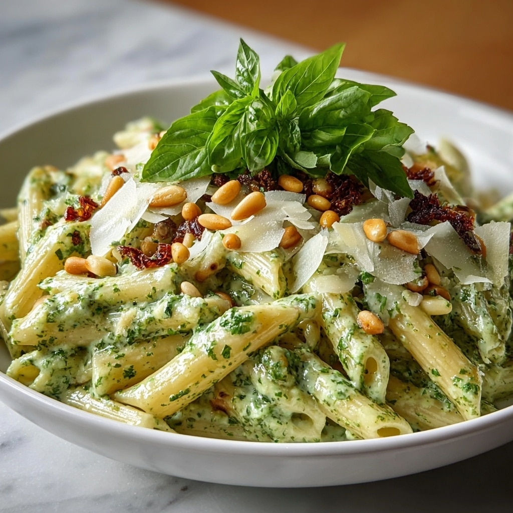 Cream Cheese Pesto Pasta Recipe - Recipe Image