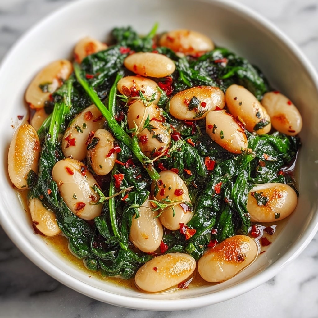 Vegan Lemon Garlic Beans Skillet Recipe - Recipe Image