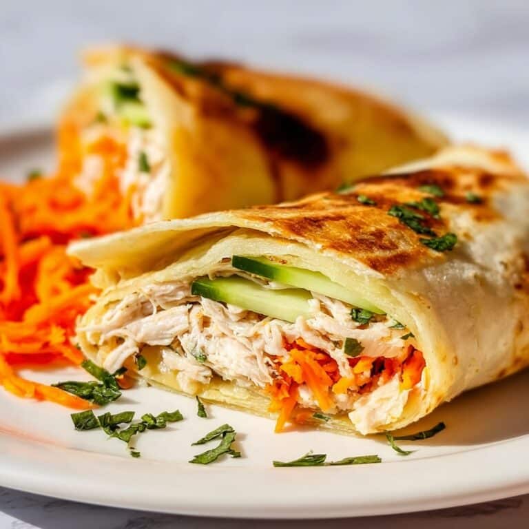 Garlicky Pulled Chicken Wraps Recipe