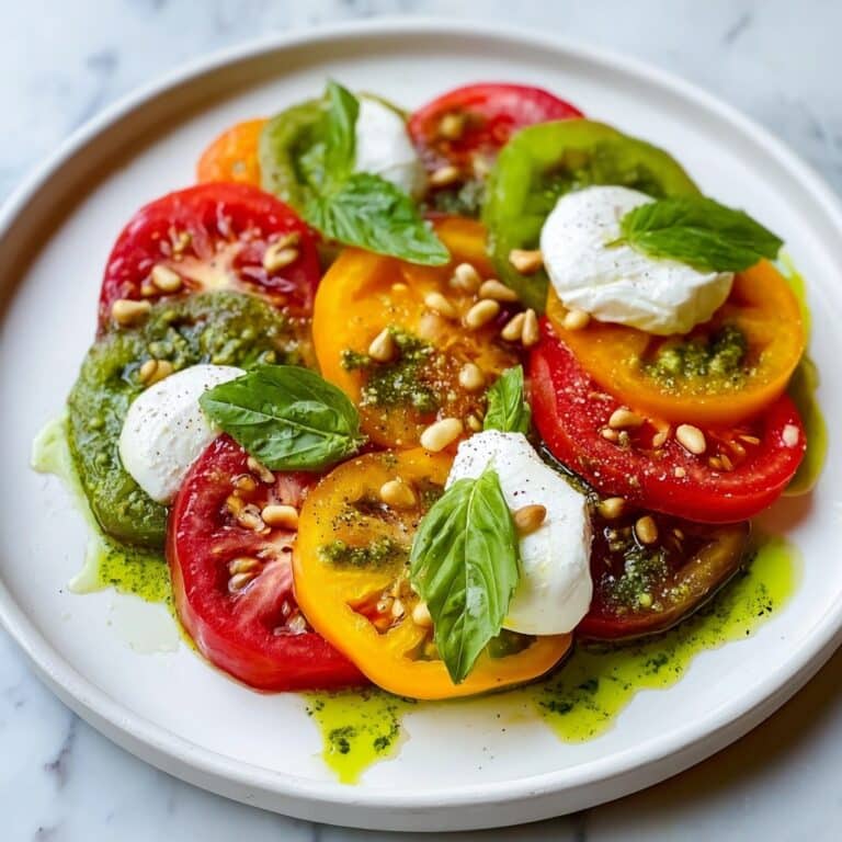 Heirloom Tomato Salad Board with Burrata and Basil Oil Recipe