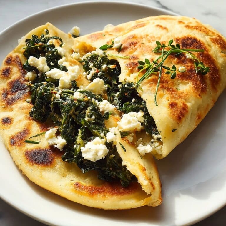 Turkish Spinach Feta Flatbread Recipe