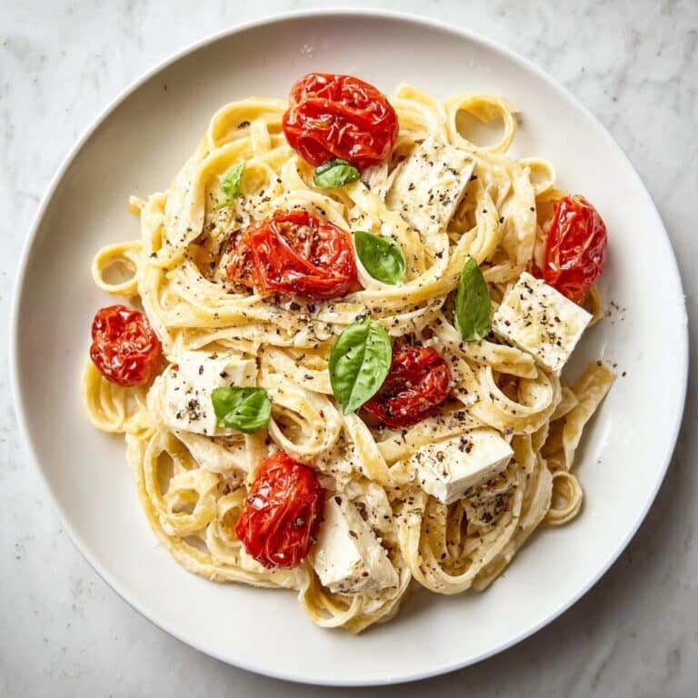 Baked Brie Pasta with Cherry Tomatoes and Basil Recipe