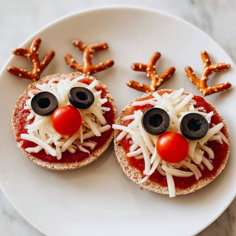 Reindeer Face Pizza Bagels Recipe