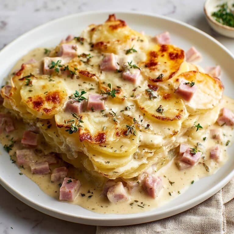 Cozy Baked Potatoes with Cheese, Ham, and Herbs Recipe