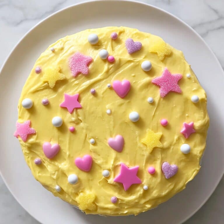 Château Princesse Cœurs Étoiles: Heart and Star-Shaped Rainbow Layer Cake Recipe