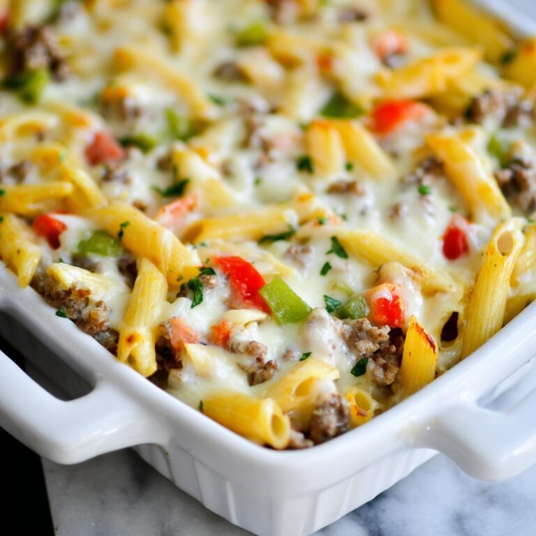 Philly Cheesesteak Pasta Bake Recipe