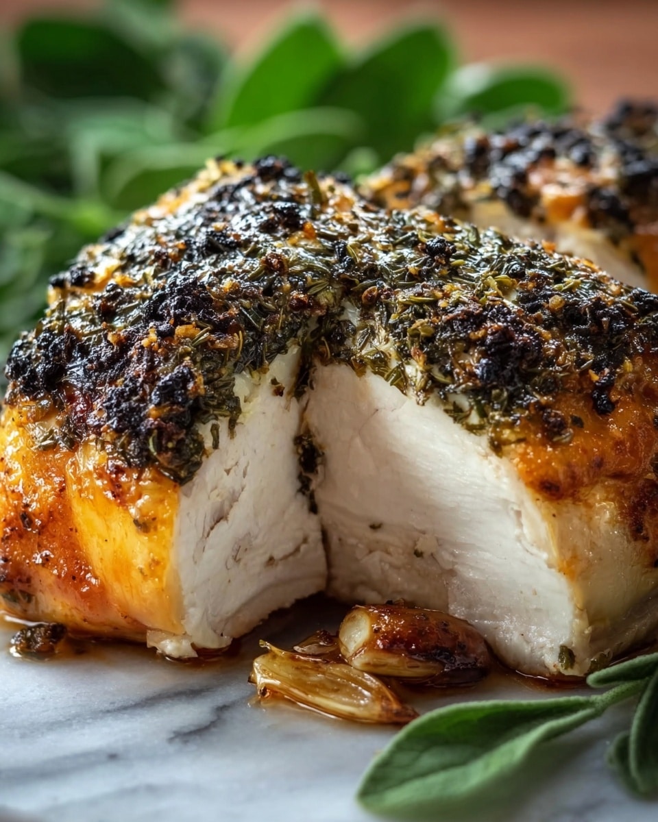 Roasted Chicken with Dijon, Buttermilk, and Herb Breadcrumb Coating Recipe - Recipe Image