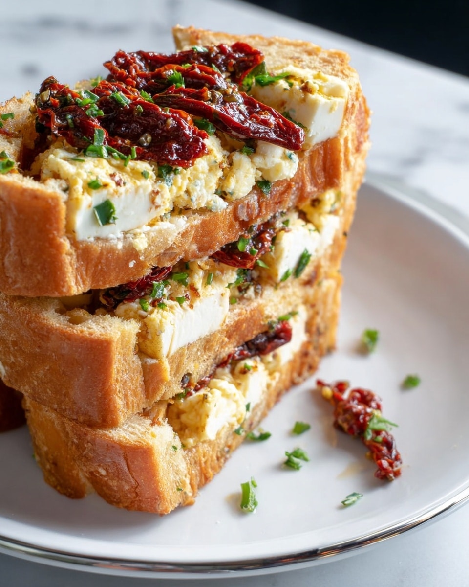 Sun-Dried Tomato and Feta Stuffed French Toast Recipe - Recipe Image