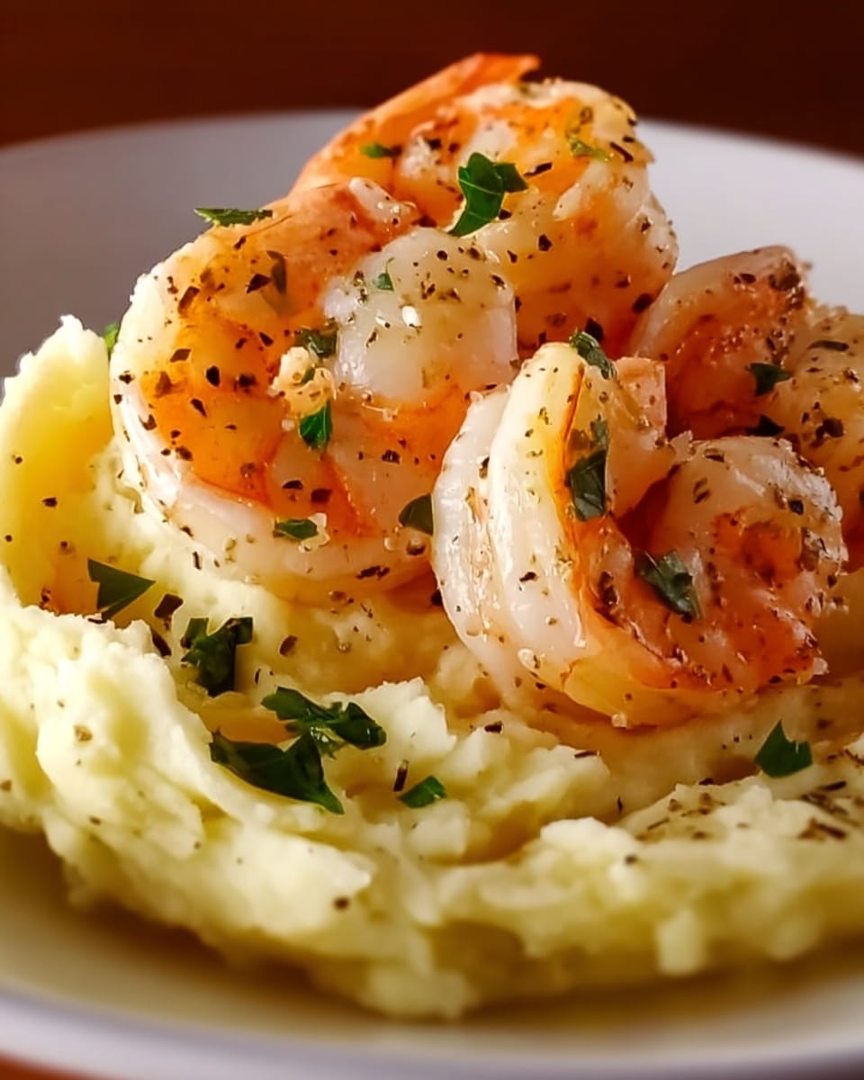 Garlic Butter Shrimp with Creamy Mashed Potatoes Recipe - Recipe Image