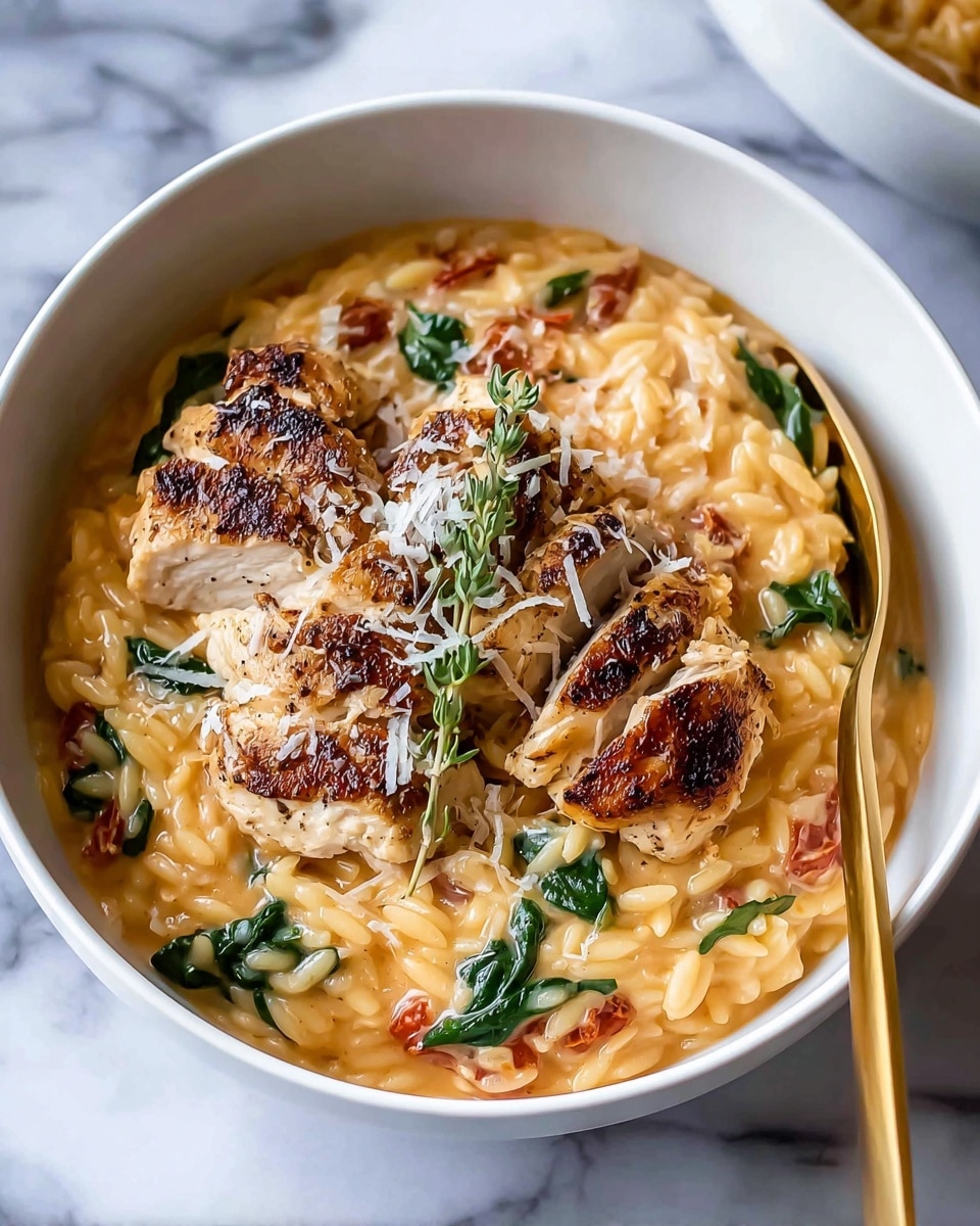 Tuscan Chicken Meatball Orzo Recipe - Recipe Image
