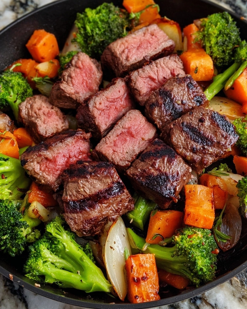 One Pan Balsamic Steak and Veggies Recipe - Recipe Image