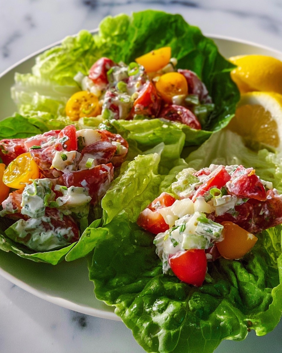 BLT Chicken Salad Lettuce Wraps Recipe - Recipe Image