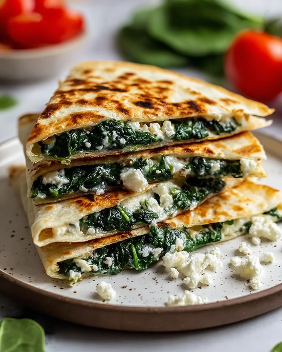 Easy Spinach Feta Quesadillas – Delicious & Healthy Lunch Recipe - Recipe Image