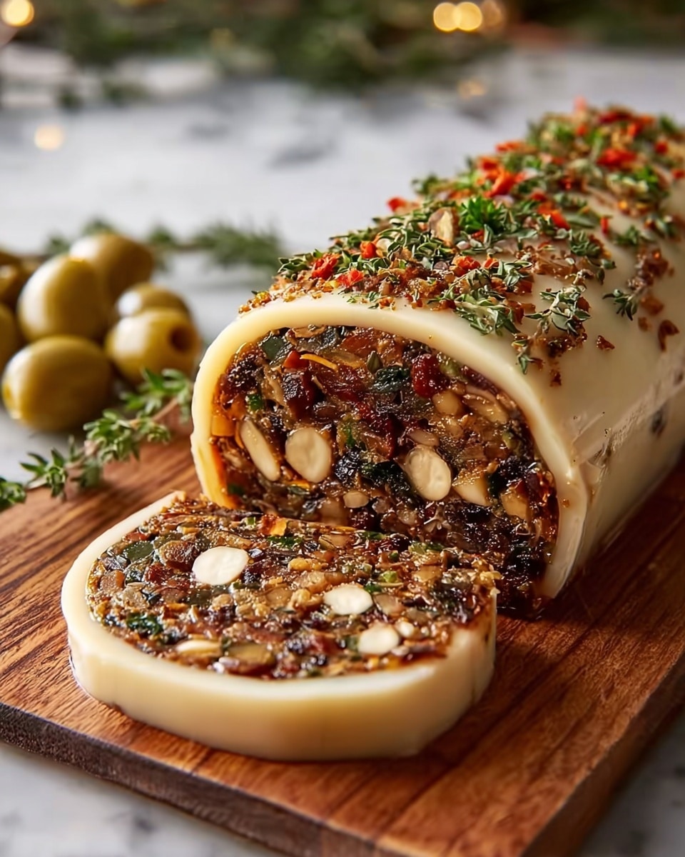 Mediterranean Olive Tapenade Cheese Log Recipe - Recipe Image