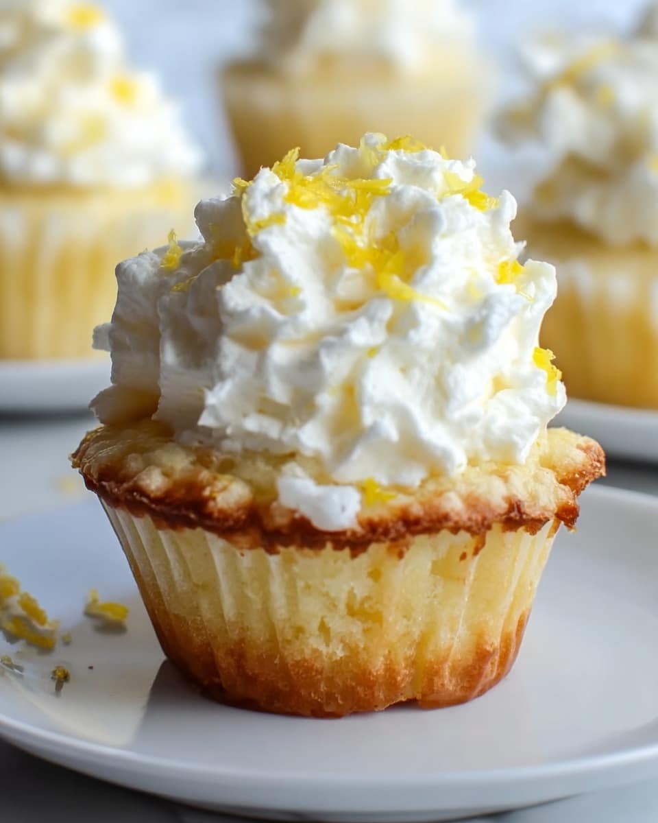 Lemon Muffins with Whipped Cream and Lemon Zest Recipe - Recipe Image