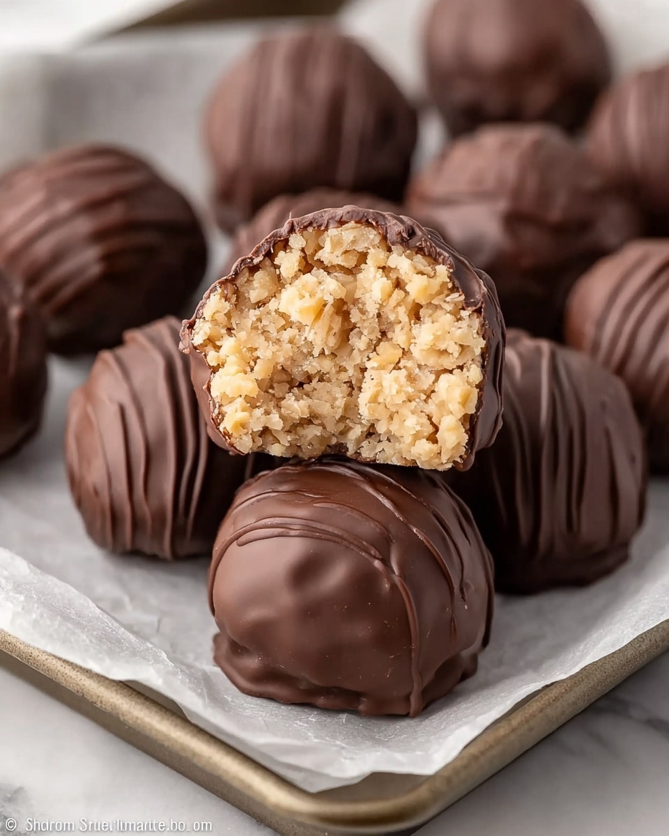 Chocolate-Coated Peanut Butter Rice Krispies Balls Recipe - Recipe Image