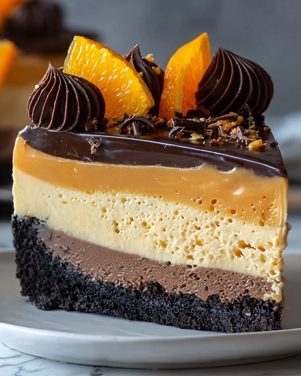 No-Bake Chocolate Orange Cheesecake Recipe - Recipe Image