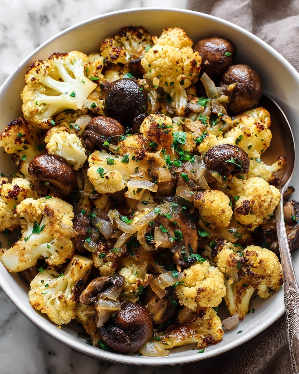 Garlic Cauliflower and Mushrooms Recipe - Recipe Image