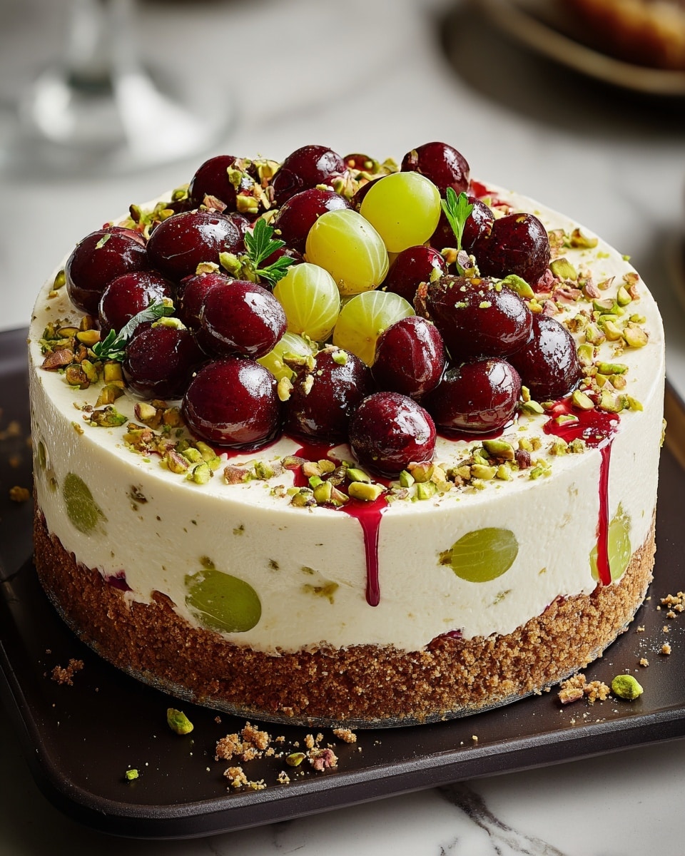 Luscious Lemon-Lime Cherry Pistachio Cheesecake Recipe - Recipe Image
